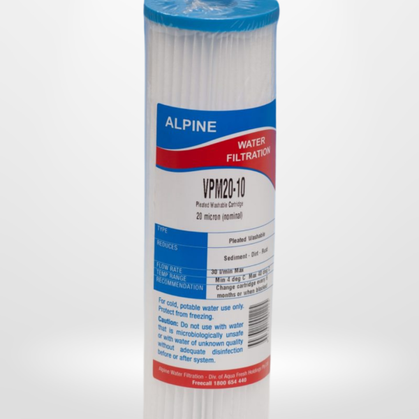 Alpine VPM20-10 Pleated Washable Sediment Filter Cartridge